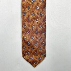 Joseph Abboud Men’s Neck Tie 4” Orange / Rust & Blue Silk Made in Italy Necktie